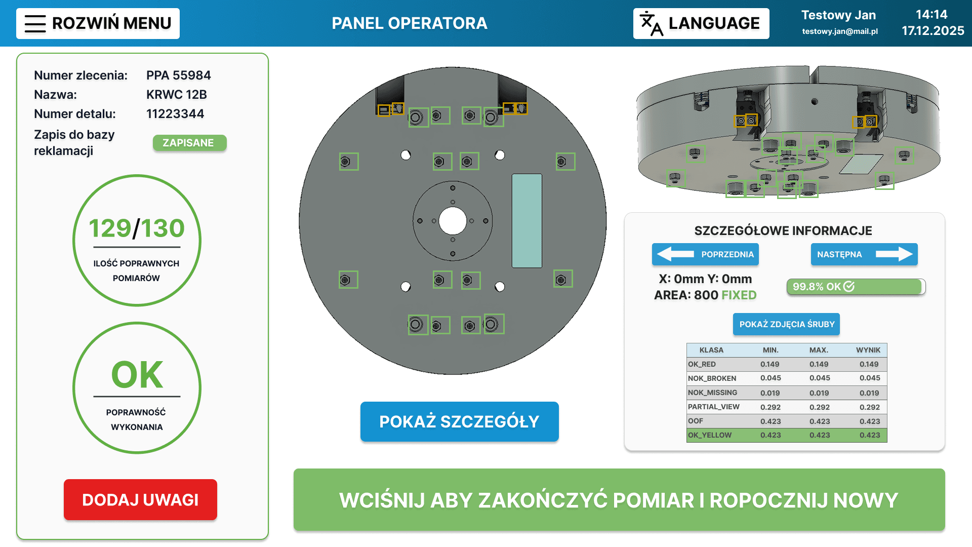 System wizyjny do kontroli jakości produktów — 7